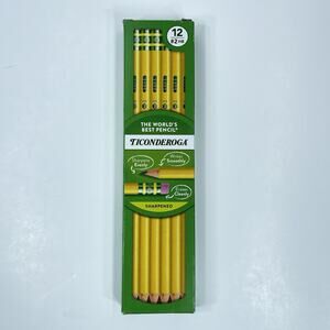 Ticonderoga‎ Wood-Cased Pencils, Pre-Sharpened, 2HB 12 Count (Pack of 1), Yellow